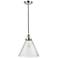 Cone 12" Polished Chrome Mini Pendant w/ Seedy Shade