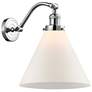 Cone 12" Polished Chrome Sconce w/ Matte White Shade