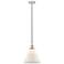 Cone 12" Polished Nickel Mini Pendant w/ Matte White Shade