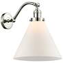 Cone 12" Polished Nickel Sconce w/ Matte White Shade