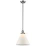 Cone 12" Wide Brushed Satin Nickel LED Mini Pendant
