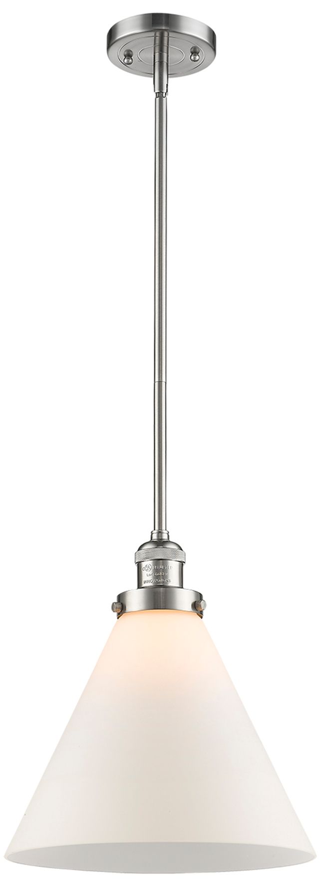 Image 3 Cone 12"W Polished Chrome Mini Pendant w/ Matte White Shade more views