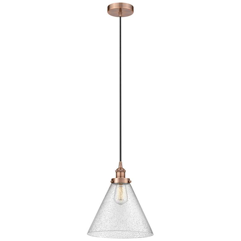 Image 1 Cone 12" LED Mini Pendant - Antique Copper - Seedy Shade