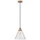 Cone 12" LED Mini Pendant - Antique Copper - Seedy Shade