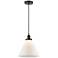 Cone 12" LED Mini Pendant - Oil Rubbed Bronze - Matte White Shade