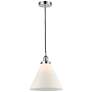 Cone 12" LED Mini Pendant - Polished Chrome - Matte White Shade