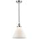 Cone 12" LED Mini Pendant - Polished Chrome - Matte White Shade