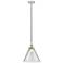 Cone 12" LED Mini Pendant - Polished Nickel - Clear Shade