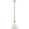 Cone 12" LED Mini Pendant - Polished Nickel - Matte White Shade