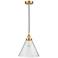 Cone 12" LED Mini Pendant - Satin Gold - Seedy Shade