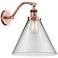 Cone 14" High Copper Sconce w/ Clear Shade