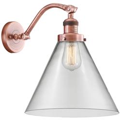 Cone 14" High Copper Sconce w/ Clear Shade