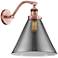 Cone 14" High Copper Sconce w/ Plated Smoke Shade