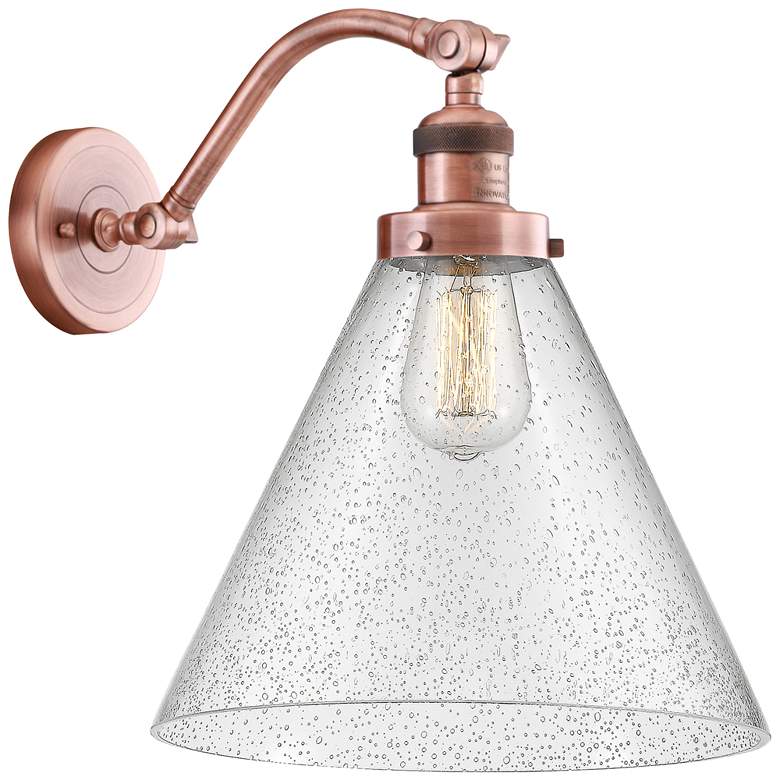Image 1 Cone 14" High Copper Sconce w/ Seedy Shade