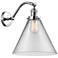 Cone 14" High Polished Chrome Sconce w/ Clear Shade