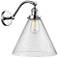 Cone 14" High Polished Chrome Sconce w/ Seedy Shade