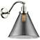 Cone 14" High Polished Nickel Sconce w/ Plated Smoke Shade