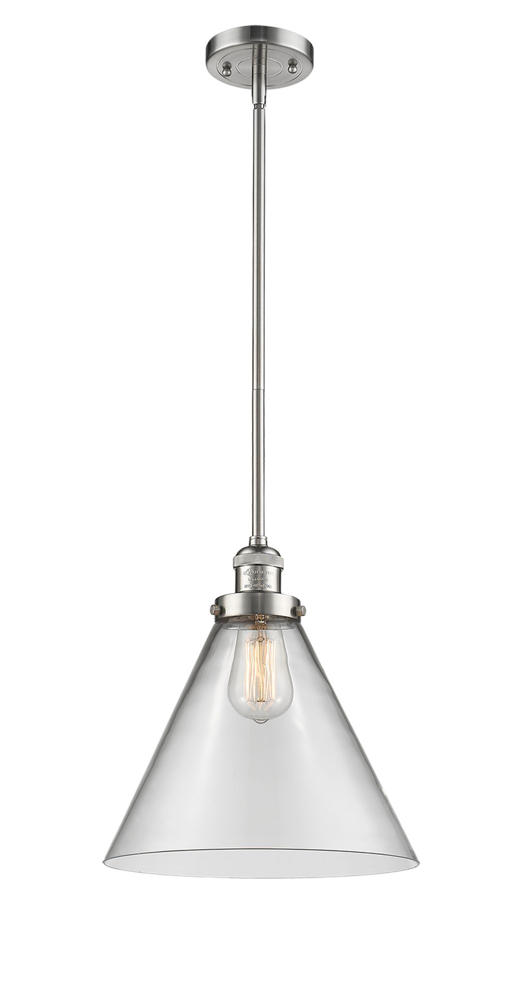 Image 3 Cone 16" High Brushed Satin Nickel Swing Arm w/ Clear Shade more views