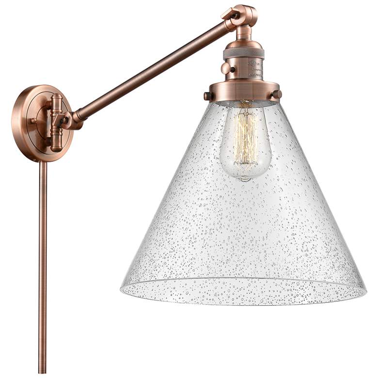 Image 1 Cone 16" High Copper Swing Arm w/ Seedy Shade