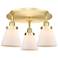Cone 18" Wide 3 Light Satin Gold Flush Mount With Matte White Glass Sh