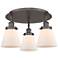Cone 18"W 3 Light Oil Rubbed Bronze Flush Mount w/ Matte White Glass S
