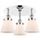 Cone 18"W 3 Light Polished Chrome Flush Mount With Matte White Glass S