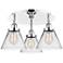 Cone 19.5" Wide 3 Light Polished Chrome Flush Mount With Clear Glass S