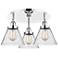 Cone 19.5" Wide 3 Light Polished Chrome Flush Mount With Seedy Glass S