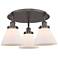 Cone 19.5"W 3 Light Oil Rubbed Bronze Flush Mount w/ White Shade