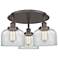 Cone 19 1/2"W Bronze and Clear Glass 3-Light Ceiling Light