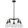 Cone 24.25"W 5 Light Oil Rubbed Bronze Stem Hung Chandelier w/ Clear S