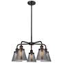 Cone 24.25"W 5 Light Oil Rubbed Bronze Stem Hung Chandelier w/ Smoke S