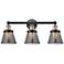 Cone 24 1/2"W Black Antique Brass 3-Light Vanity Bath Light