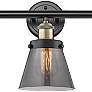 2_Cone 24 1/2"W Black Antique Brass 3-Light Vanity Bath Light more views