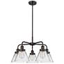Cone 25.75"W 5 Light Oil Rubbed Bronze Stem Hung Chandelier w/ Clear S