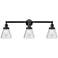 Cone 3 Light 30" Bath Light - Matte Black - Seedy Shade