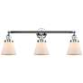 Cone 3 Light 30" Bath Light - Polished Chrome - Matte White Shade