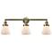 Cone 3 Light 30" LED Bath Light - Antique Brass - Matte White Shade