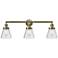 Cone 3 Light 30" LED Bath Light - Antique Brass - Seedy Shade