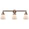 Cone 3 Light 30" LED Bath Light - Antique Copper - Matte White Shade