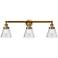 Cone 3 Light 30" LED Bath Light - Brushed Brass - Seedy Shade