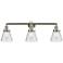 Cone 3 Light 30" LED Bath Light - Brushed Satin Nickel - Seedy Shade