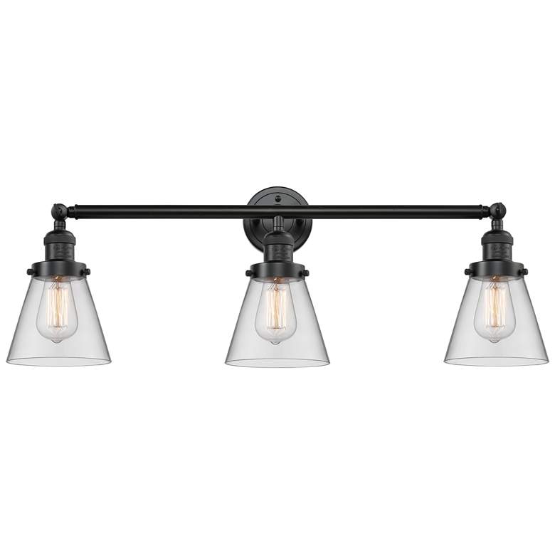 Image 1 Cone 3 Light 30" LED Bath Light - Oil Rubbed Bronze - Clear Shade