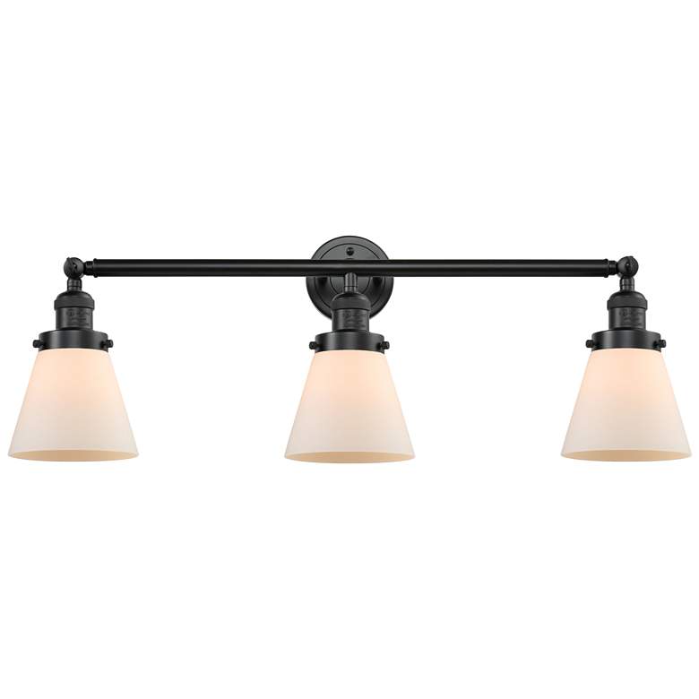Image 1 Cone 3 Light 30" LED Bath Light - Oil Rubbed Bronze - Matte White Shad