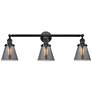 Cone 3 Light 30" LED Bath Light - Oil Rubbed Bronze - Plated Smoke Sha