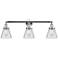 Cone 3 Light 30" LED Bath Light - Polished Chrome - Clear Shade