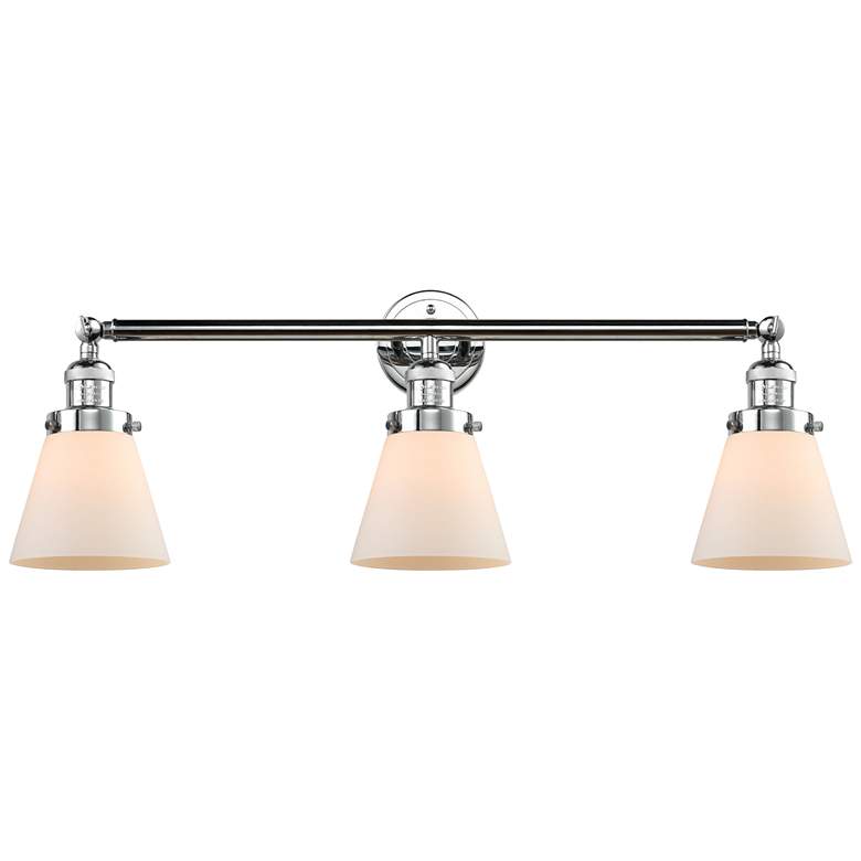 Image 1 Cone 3 Light 30" LED Bath Light - Polished Chrome - Matte White Shade