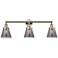 Cone 3 Light 30" LED Bath Light - Polished Nickel - Plated Smoke Shade