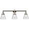 Cone 3 Light 30" LED Bath Light - Polished Nickel - Seedy Shade