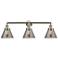 Cone 3 Light 32" LED Bath Light - Brushed Satin Nickel - Plated Smoke